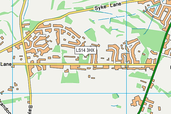 LS14 3HX map - OS VectorMap District (Ordnance Survey)