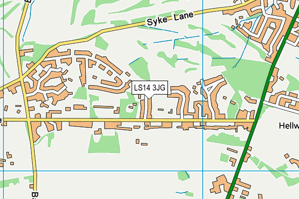 LS14 3JG map - OS VectorMap District (Ordnance Survey)