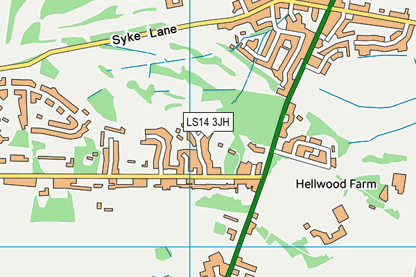 LS14 3JH map - OS VectorMap District (Ordnance Survey)