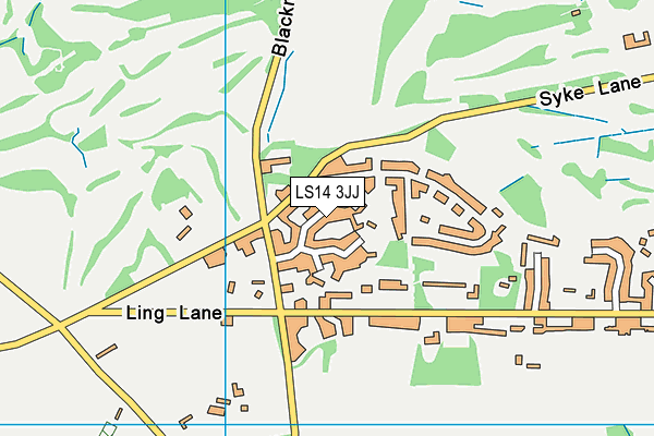 LS14 3JJ map - OS VectorMap District (Ordnance Survey)