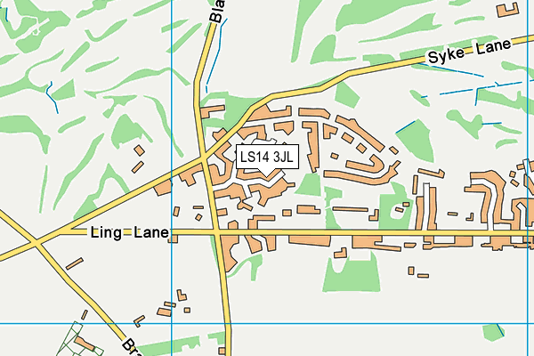 LS14 3JL map - OS VectorMap District (Ordnance Survey)