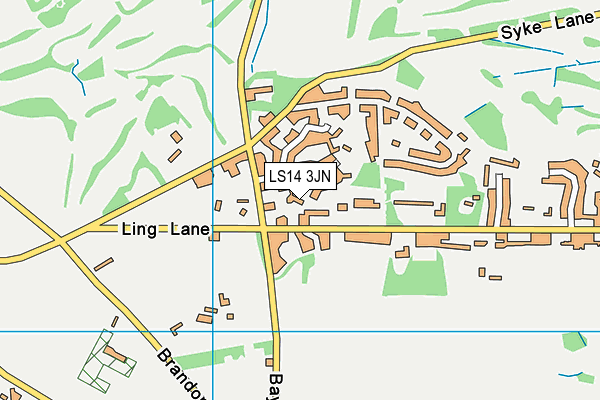 LS14 3JN map - OS VectorMap District (Ordnance Survey)