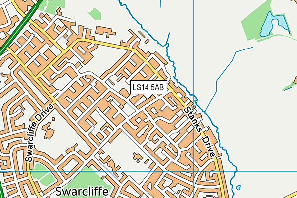 LS14 5AB map - OS VectorMap District (Ordnance Survey)