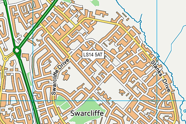 LS14 5AT map - OS VectorMap District (Ordnance Survey)