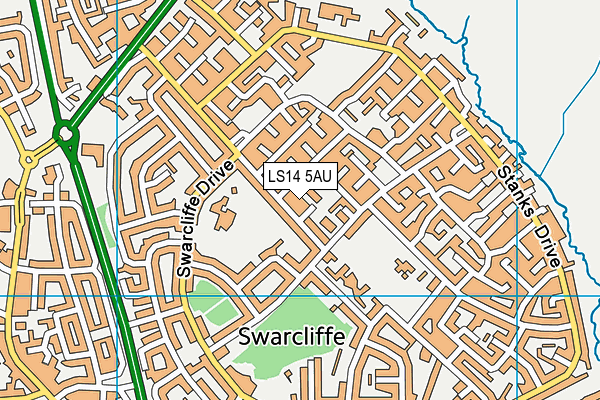 LS14 5AU map - OS VectorMap District (Ordnance Survey)
