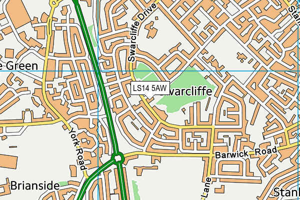 LS14 5AW map - OS VectorMap District (Ordnance Survey)