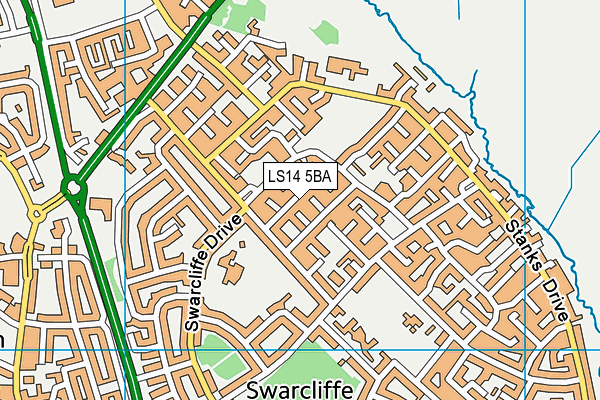 LS14 5BA map - OS VectorMap District (Ordnance Survey)