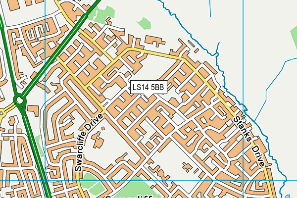 LS14 5BB map - OS VectorMap District (Ordnance Survey)