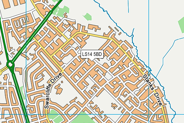 LS14 5BD map - OS VectorMap District (Ordnance Survey)