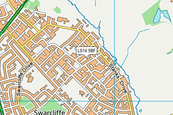 LS14 5BF map - OS VectorMap District (Ordnance Survey)