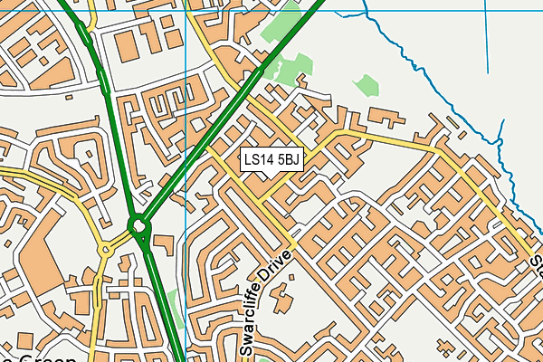 LS14 5BJ map - OS VectorMap District (Ordnance Survey)