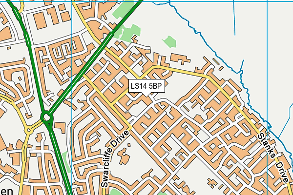 LS14 5BP map - OS VectorMap District (Ordnance Survey)