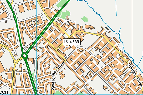 LS14 5BR map - OS VectorMap District (Ordnance Survey)