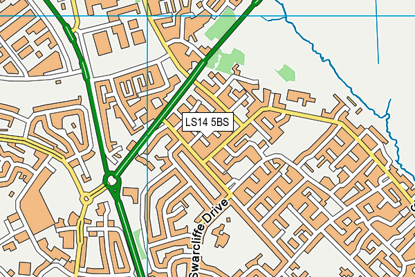 LS14 5BS map - OS VectorMap District (Ordnance Survey)