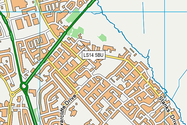 LS14 5BU map - OS VectorMap District (Ordnance Survey)