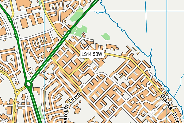 LS14 5BW map - OS VectorMap District (Ordnance Survey)