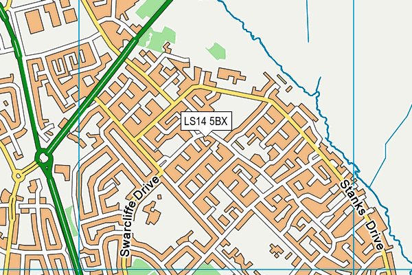 LS14 5BX map - OS VectorMap District (Ordnance Survey)
