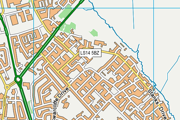 LS14 5BZ map - OS VectorMap District (Ordnance Survey)