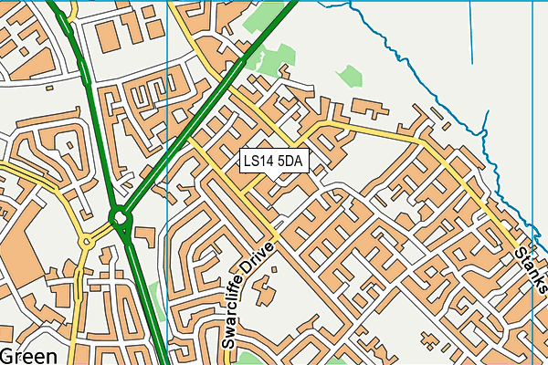 LS14 5DA map - OS VectorMap District (Ordnance Survey)