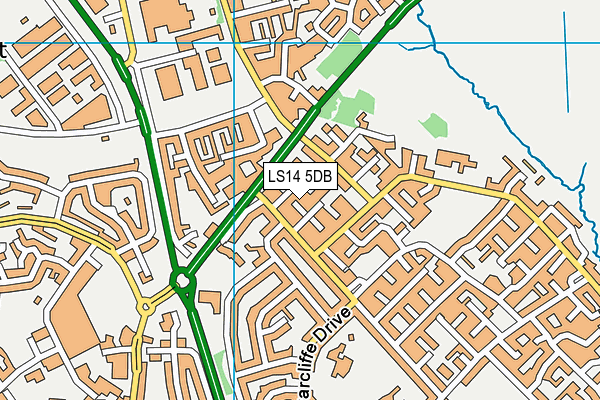 LS14 5DB map - OS VectorMap District (Ordnance Survey)