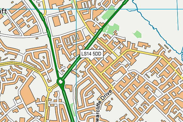 LS14 5DD map - OS VectorMap District (Ordnance Survey)