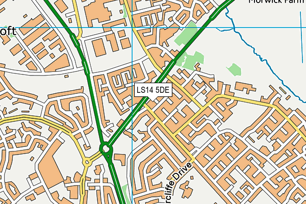 LS14 5DE map - OS VectorMap District (Ordnance Survey)