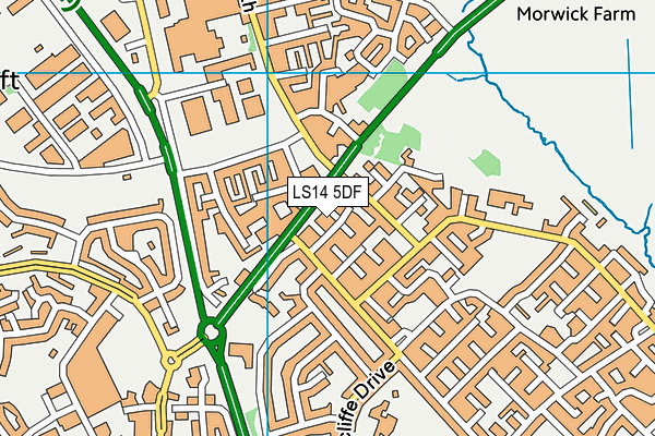 LS14 5DF map - OS VectorMap District (Ordnance Survey)