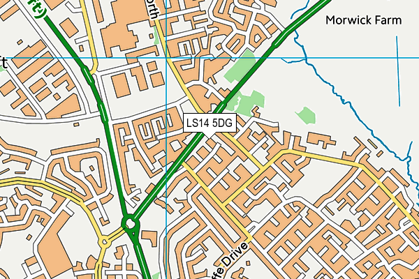 LS14 5DG map - OS VectorMap District (Ordnance Survey)