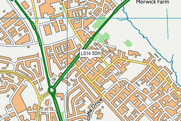 LS14 5DH map - OS VectorMap District (Ordnance Survey)