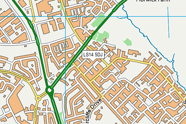 LS14 5DJ map - OS VectorMap District (Ordnance Survey)