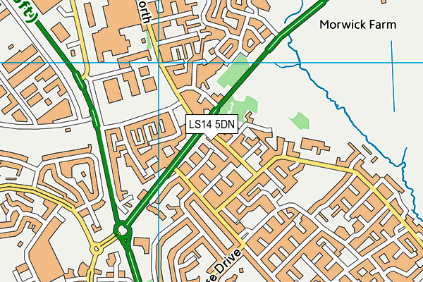 LS14 5DN map - OS VectorMap District (Ordnance Survey)