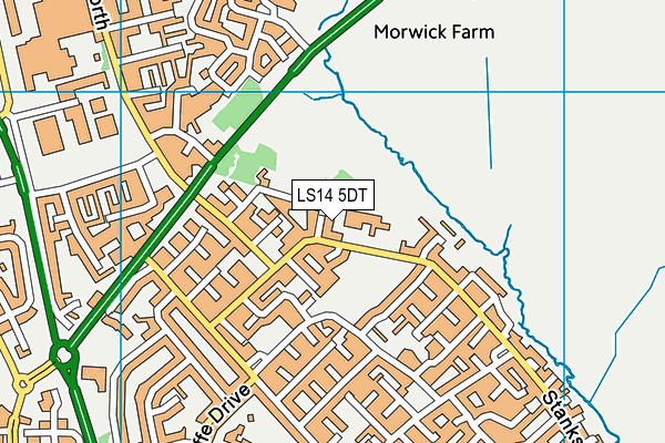 LS14 5DT map - OS VectorMap District (Ordnance Survey)