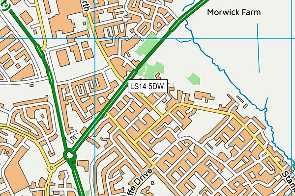 LS14 5DW map - OS VectorMap District (Ordnance Survey)