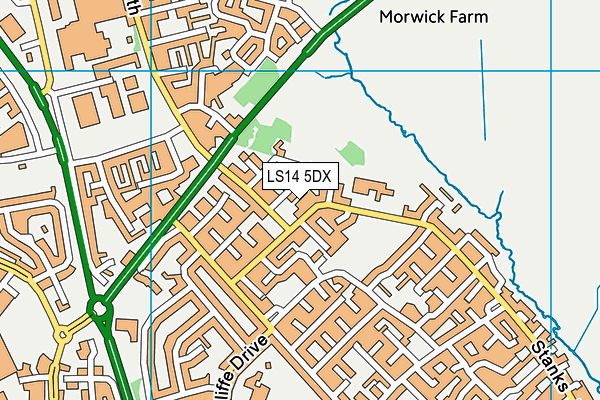LS14 5DX map - OS VectorMap District (Ordnance Survey)