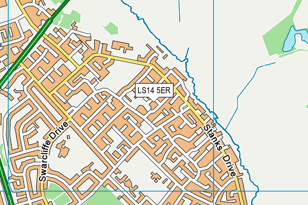 LS14 5ER map - OS VectorMap District (Ordnance Survey)