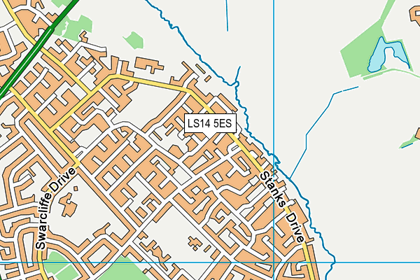 LS14 5ES map - OS VectorMap District (Ordnance Survey)