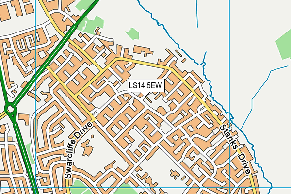 LS14 5EW map - OS VectorMap District (Ordnance Survey)