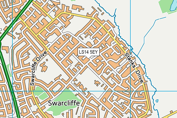 LS14 5EY map - OS VectorMap District (Ordnance Survey)