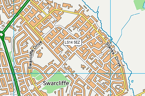 LS14 5EZ map - OS VectorMap District (Ordnance Survey)