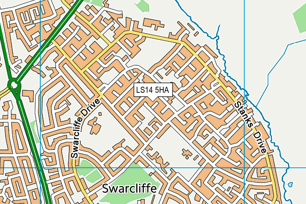 LS14 5HA map - OS VectorMap District (Ordnance Survey)