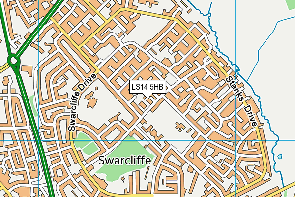LS14 5HB map - OS VectorMap District (Ordnance Survey)