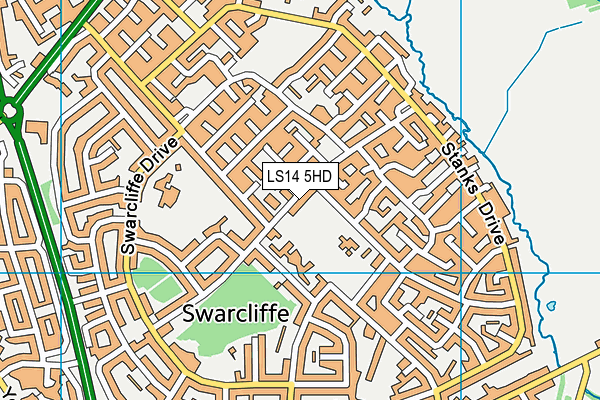 LS14 5HD map - OS VectorMap District (Ordnance Survey)