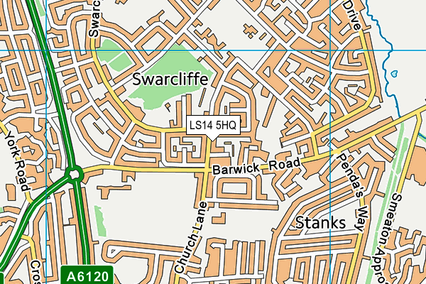 LS14 5HQ map - OS VectorMap District (Ordnance Survey)
