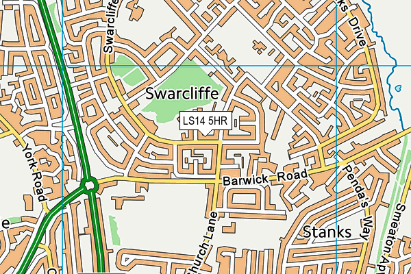 LS14 5HR map - OS VectorMap District (Ordnance Survey)