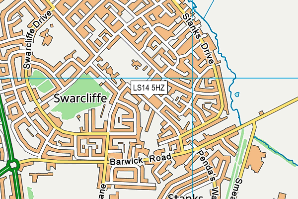 LS14 5HZ map - OS VectorMap District (Ordnance Survey)