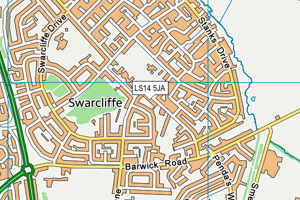 LS14 5JA map - OS VectorMap District (Ordnance Survey)