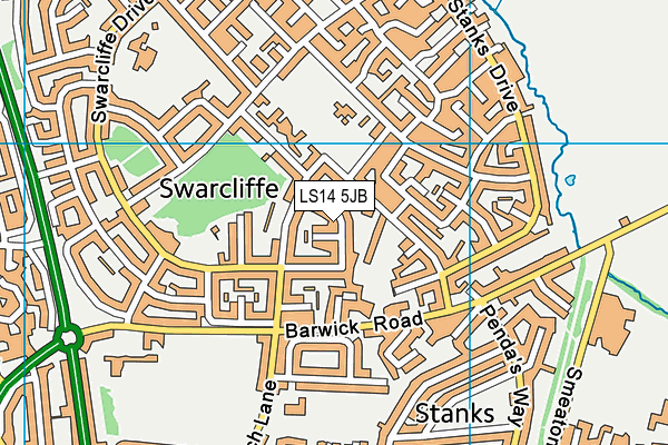 LS14 5JB map - OS VectorMap District (Ordnance Survey)