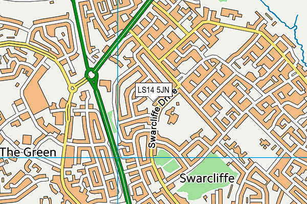 LS14 5JN map - OS VectorMap District (Ordnance Survey)