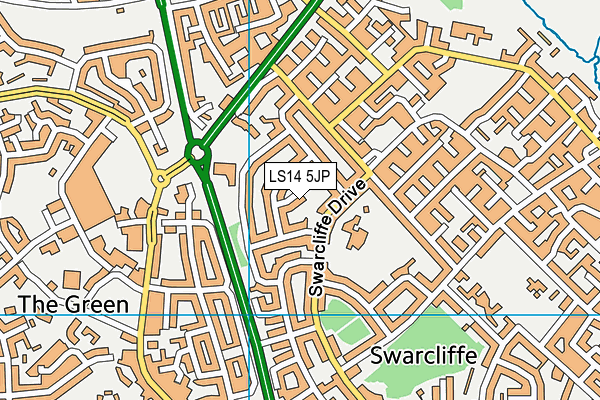 LS14 5JP map - OS VectorMap District (Ordnance Survey)