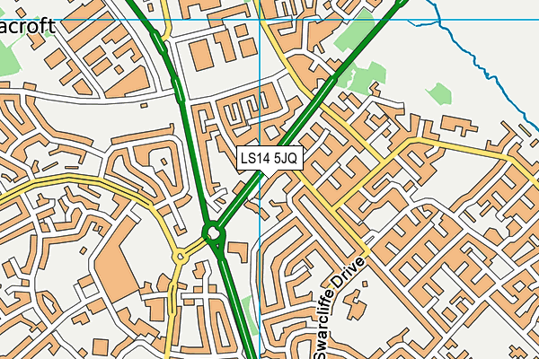 LS14 5JQ map - OS VectorMap District (Ordnance Survey)